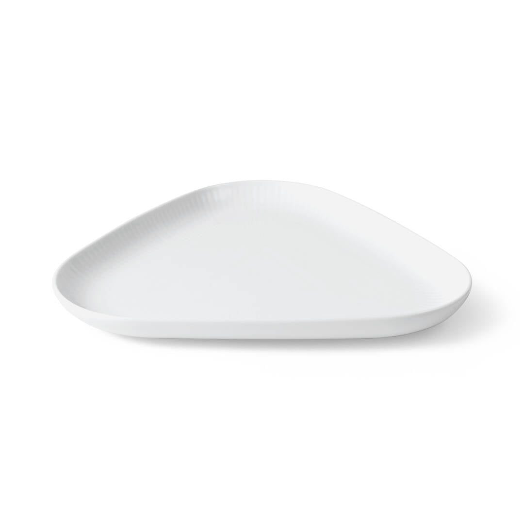 Hvid Riflet Serveringssæt - 4 dele